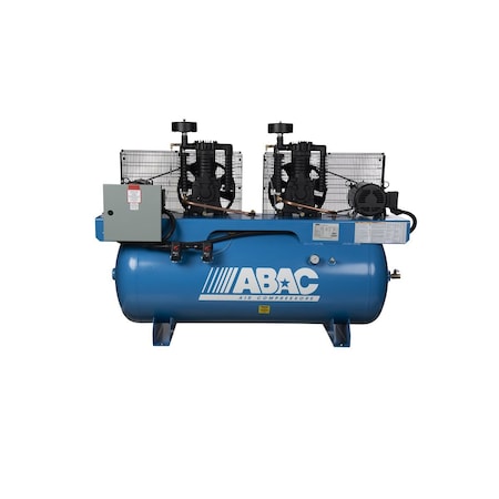 Abac 7.5 HP 230 Volt Single Phase Two Stage 80 Gallon Horizontal Air Compressor AB7-2180HS